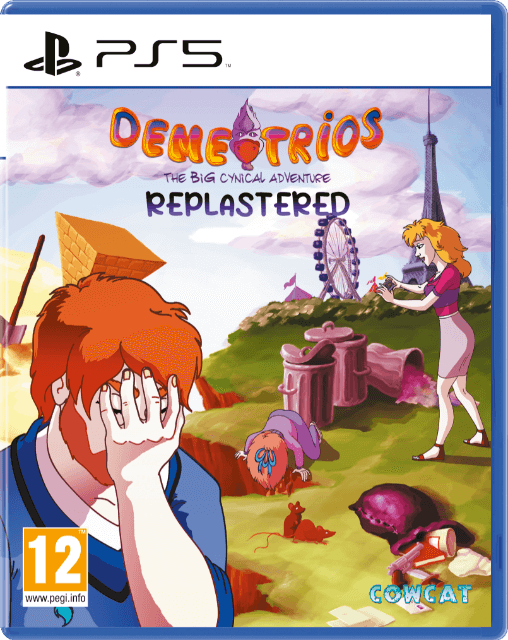 Demetrios the Big Cynical Adventure Replastered box art for Playstation 5